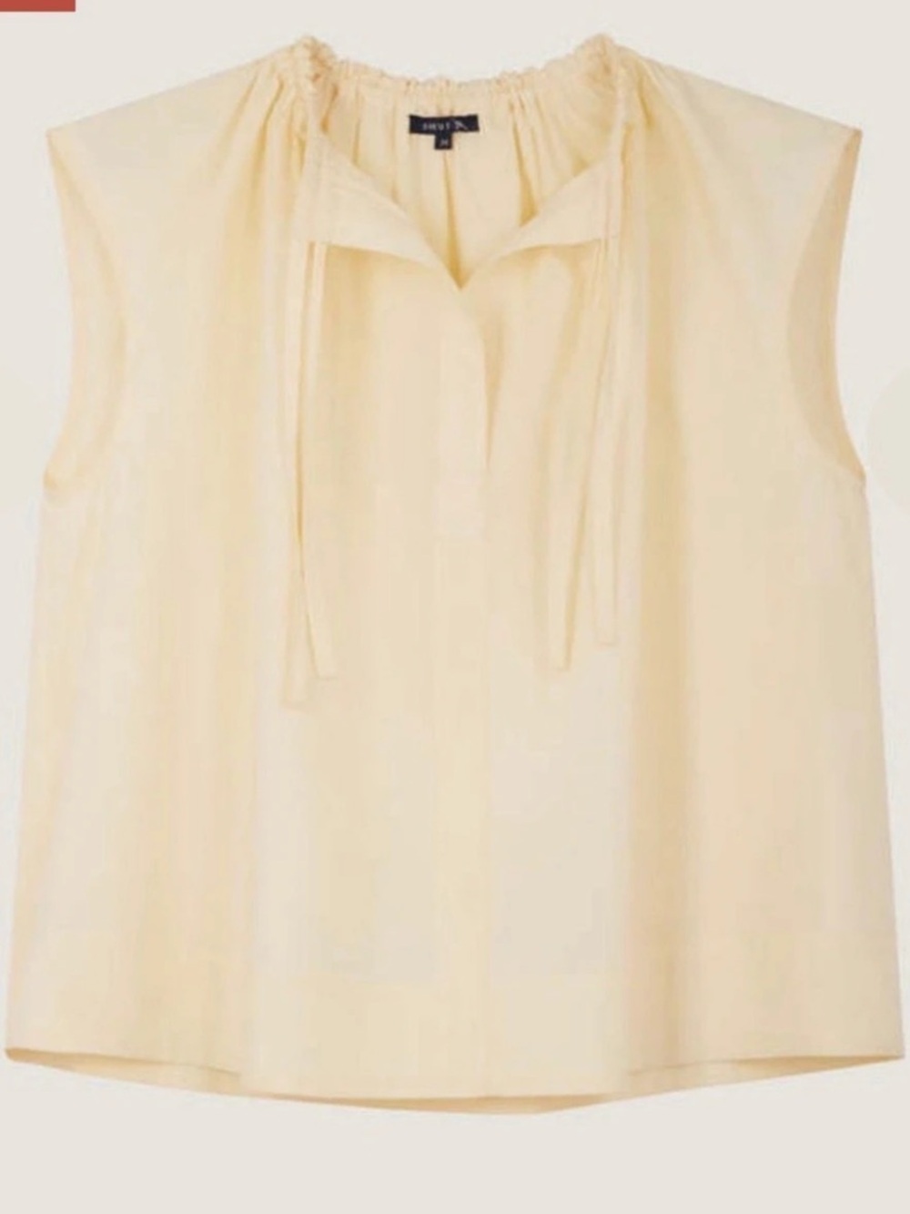 Soeur Sleeveless Tie-Neck Blouse in Yellow Size 38 Like New